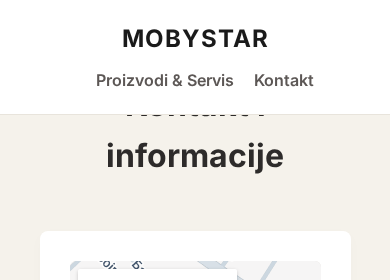 Kontakt region sadašnjeg sajta bez ispisanog radnog vremena